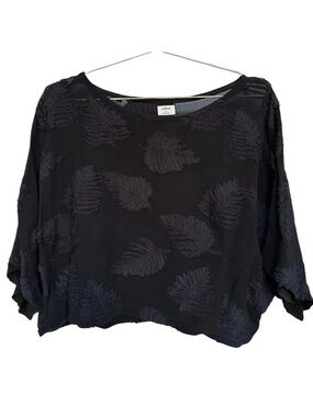 Aritzia | Wilfred | Blayze Sheer Leaf Print Batwing Top, Size Medium